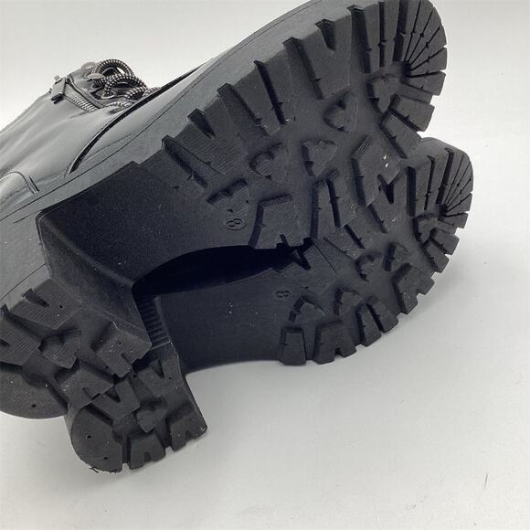 FOREVER 21 Women's Black Combat Boots Size 8 Mid-Calf Block Heel - Picture 7 of 9